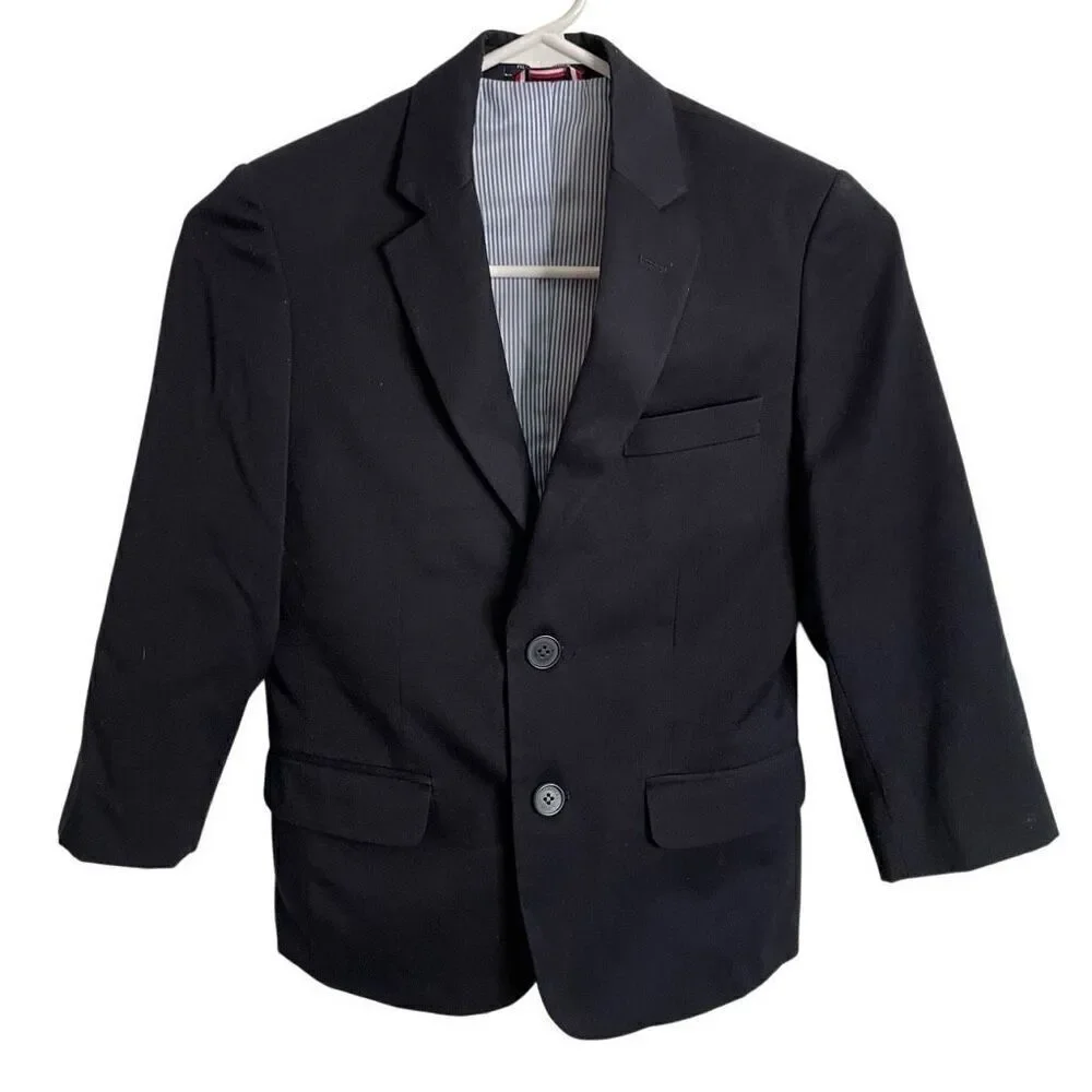 Tommy Hilfiger Boys Sportcoat 8 Navy Two Button Church Holiday Uniform Preppy